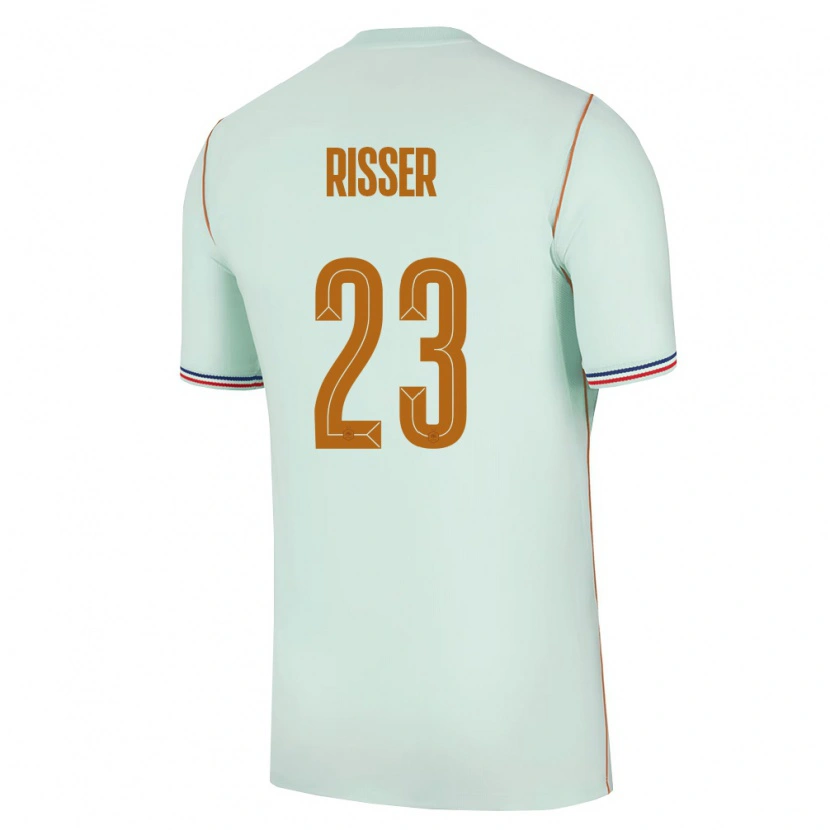 Danxen Dětské Francie Robin Risser #23 Zelená Zlatá Daleko Hráčské Dresy 26-28 Dres