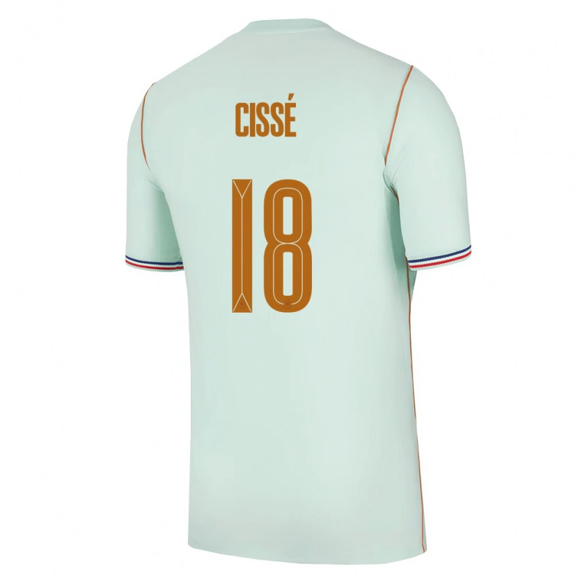Danxen Dětské Francie Djaoui Cissé #18 Zelená Zlatá Daleko Hráčské Dresy 26-28 Dres