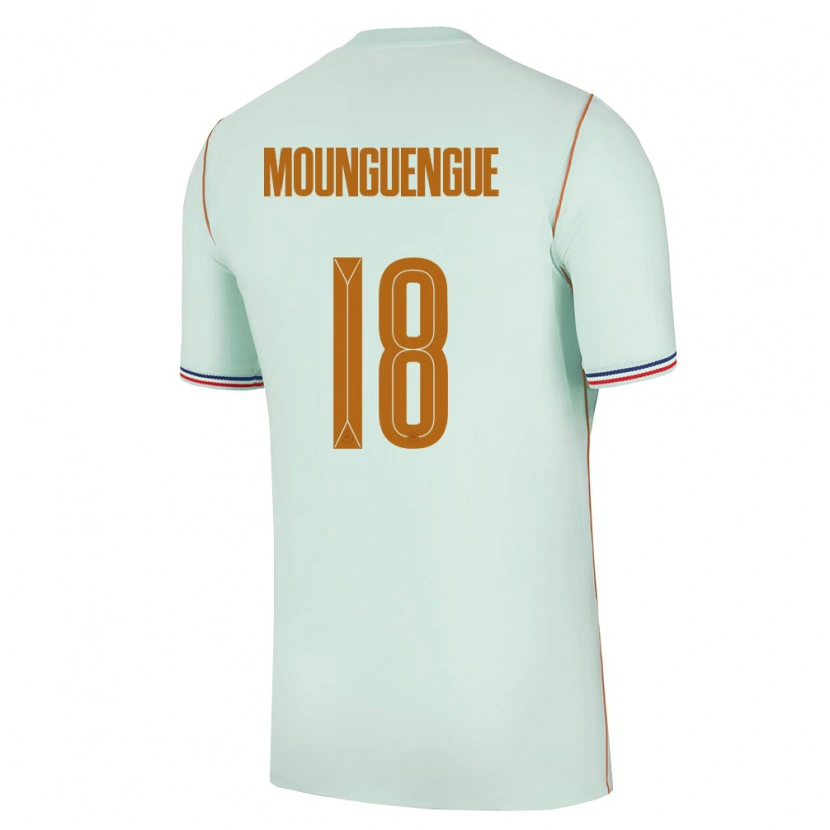Danxen Dětské Francie Pierre Mounguengue #18 Zelená Zlatá Daleko Hráčské Dresy 26-28 Dres