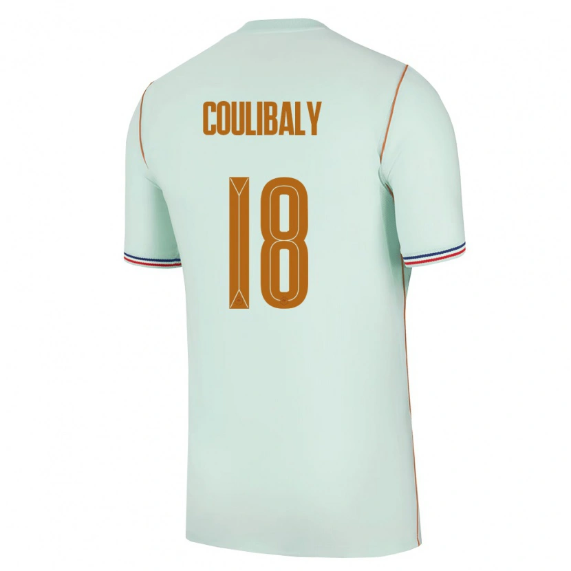 Danxen Dětské Francie Mamadou Coulibaly #18 Zelená Zlatá Daleko Hráčské Dresy 26-28 Dres