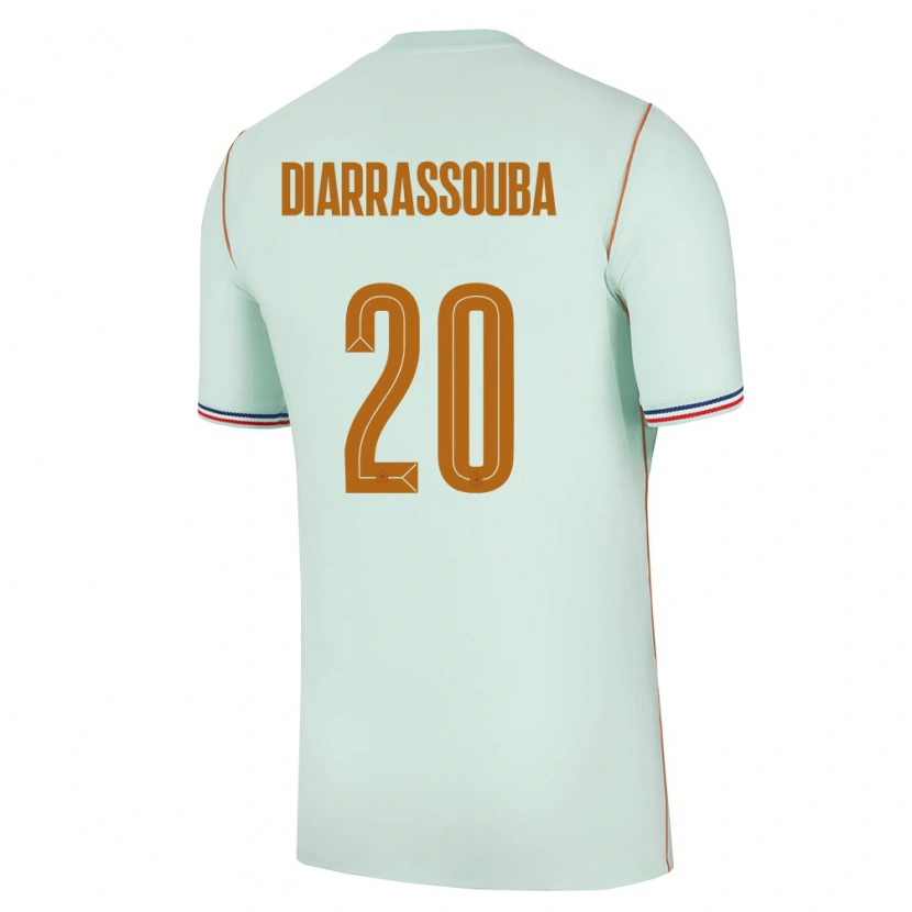 Danxen Dětské Francie Tidiane Diarrassouba #20 Zelená Zlatá Daleko Hráčské Dresy 26-28 Dres
