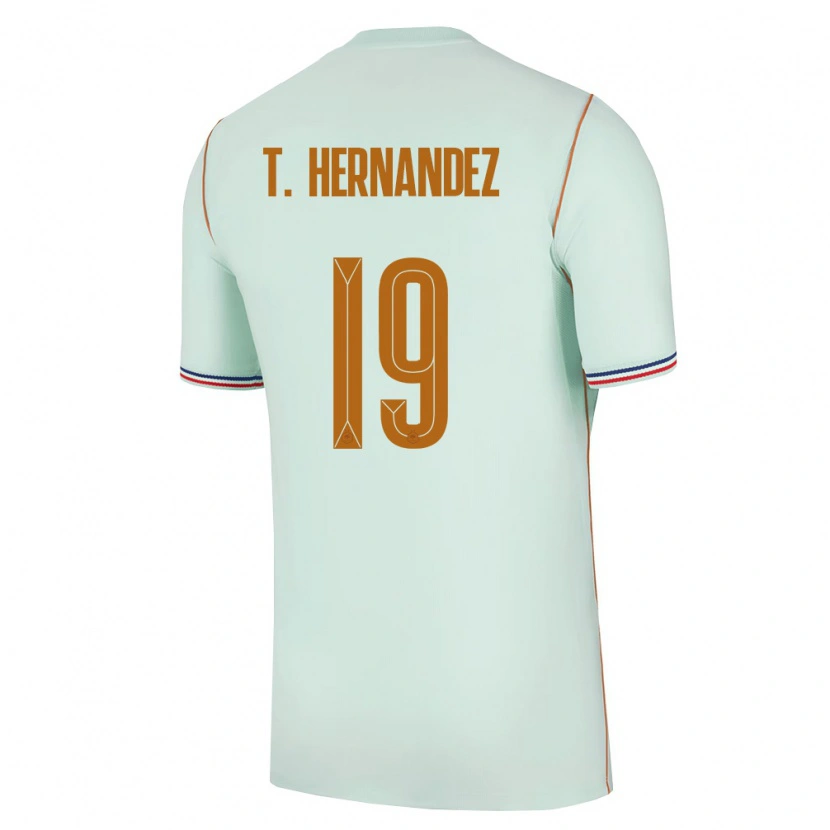 Danxen Dětské Francie Theo Hernández #19 Zelená Zlatá Daleko Hráčské Dresy 26-28 Dres