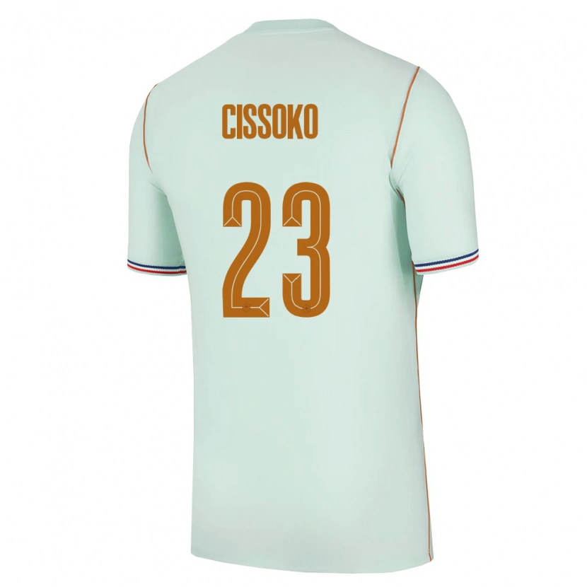 Danxen Dětské Francie Hawa Cissoko #23 Zelená Zlatá Daleko Hráčské Dresy 26-28 Dres