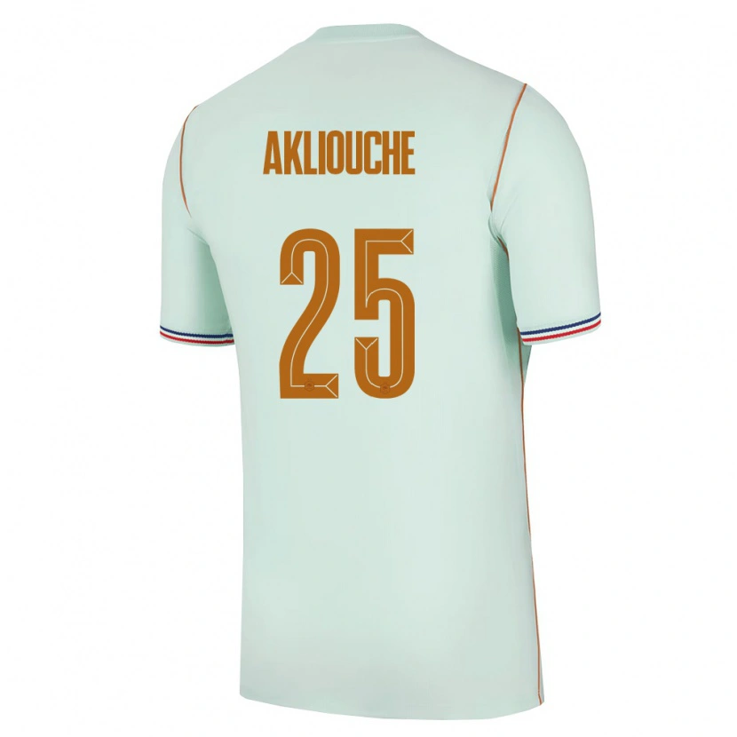 Danxen Dětské Francie Maghnes Akliouche #25 Zelená Zlatá Daleko Hráčské Dresy 26-28 Dres