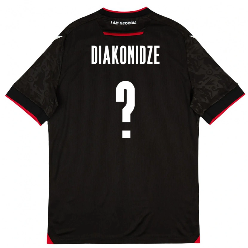 Danxen Dětské Georgia Shota Diakonidze #0 Černá Bílá Červená Daleko Hráčské Dresy 26-28 Dres