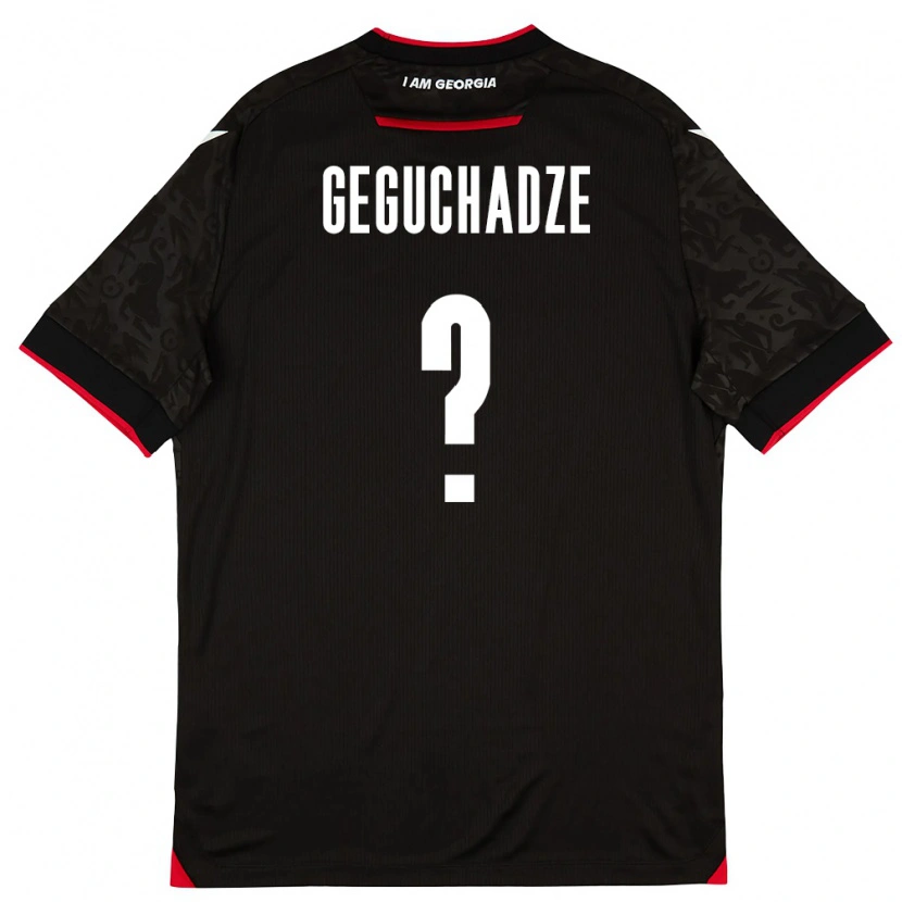 Danxen Dětské Georgia Saba Geguchadze #0 Černá Bílá Červená Daleko Hráčské Dresy 26-28 Dres