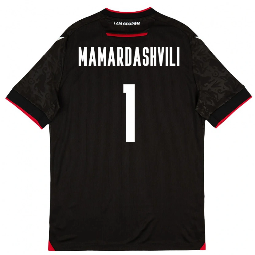 Danxen Dětské Georgia Giorgi Mamardashvili #1 Černá Bílá Červená Daleko Hráčské Dresy 26-28 Dres