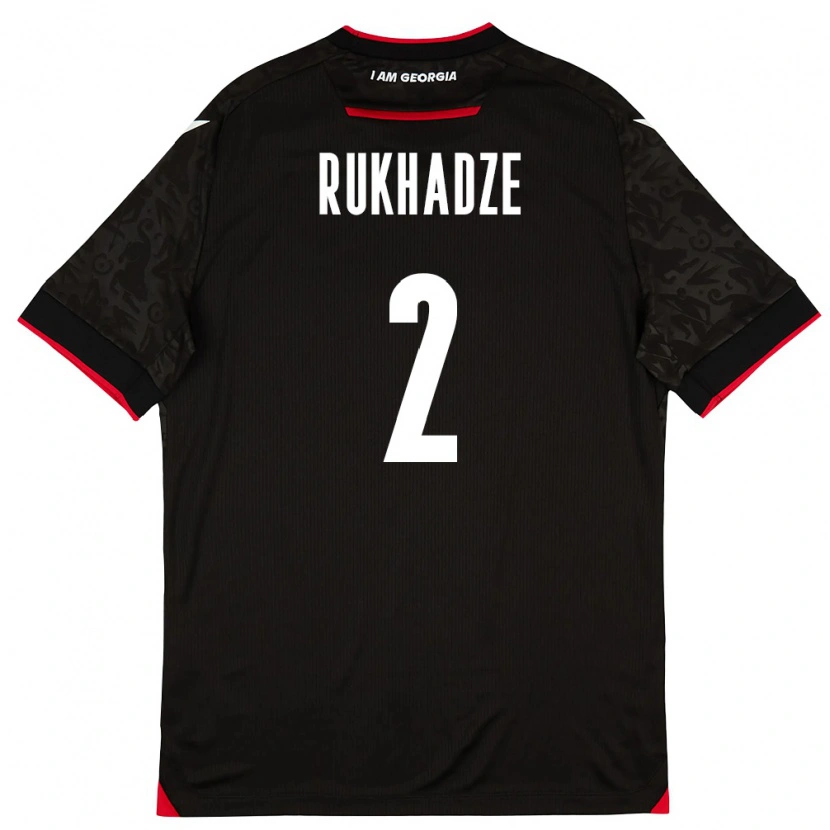 Danxen Dětské Georgia Zurab Rukhadze #2 Černá Bílá Červená Daleko Hráčské Dresy 26-28 Dres