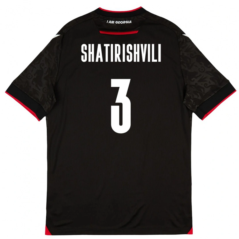 Danxen Dětské Georgia Mate Shatirishvili #3 Černá Bílá Červená Daleko Hráčské Dresy 26-28 Dres