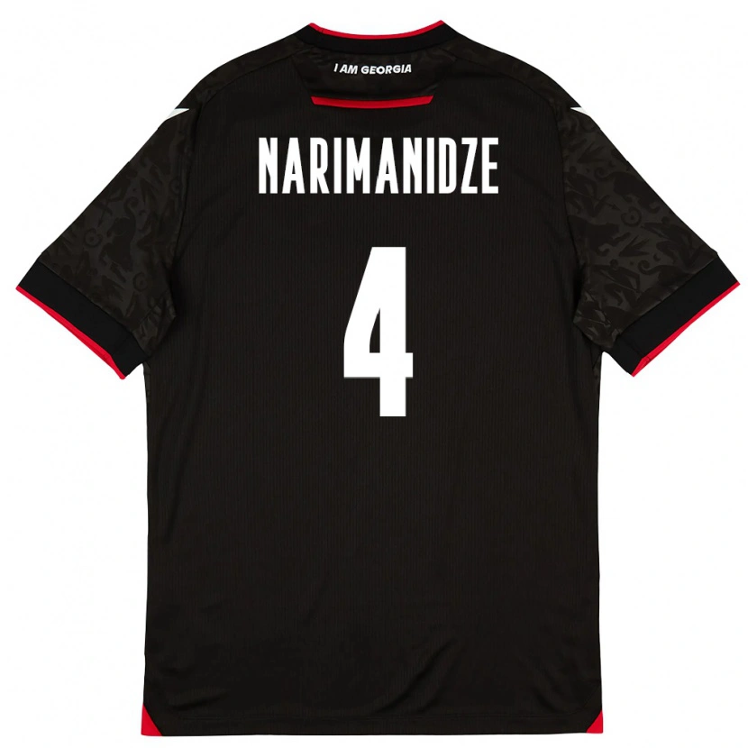 Danxen Dětské Georgia Aleksandre Narimanidze #4 Černá Bílá Červená Daleko Hráčské Dresy 26-28 Dres