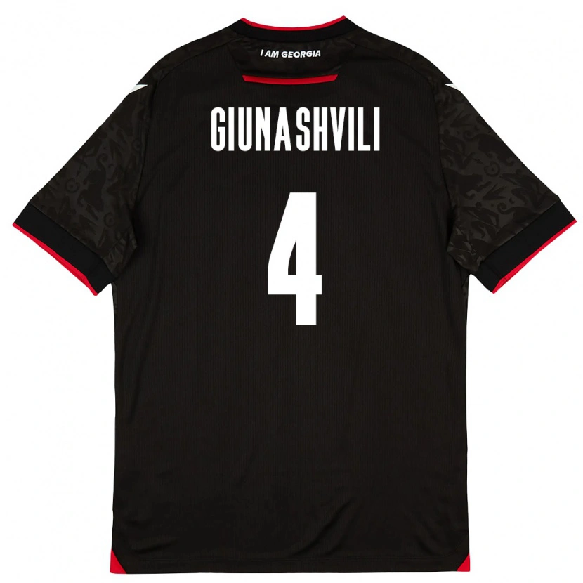 Danxen Dětské Georgia Akaki Giunashvili #4 Černá Bílá Červená Daleko Hráčské Dresy 26-28 Dres