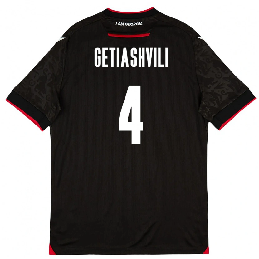 Danxen Dětské Georgia Alika Getiashvili #4 Černá Bílá Červená Daleko Hráčské Dresy 26-28 Dres