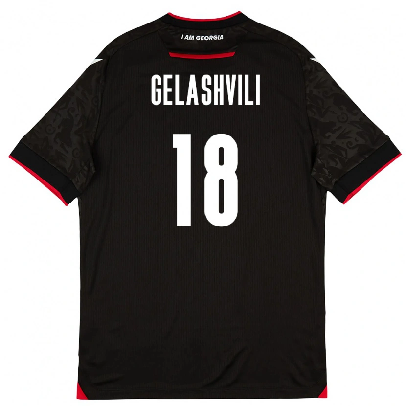 Danxen Dětské Georgia Iva Gelashvili #18 Černá Bílá Červená Daleko Hráčské Dresy 26-28 Dres