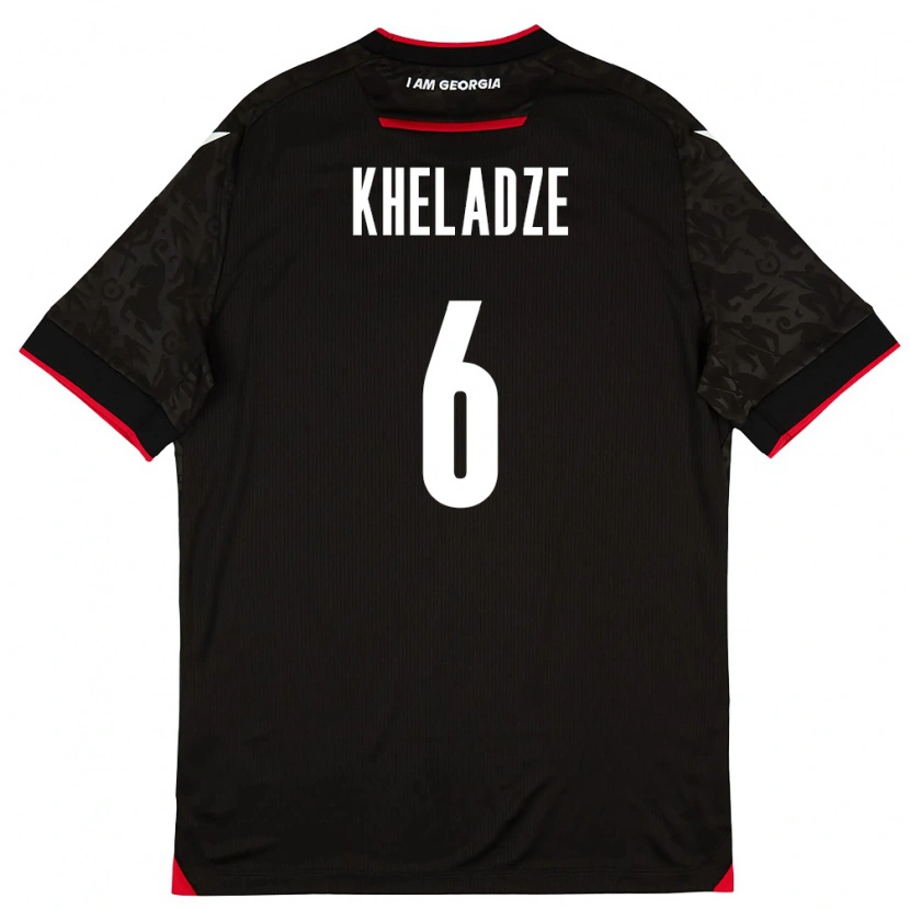 Danxen Dětské Georgia Luka Kheladze #6 Černá Bílá Červená Daleko Hráčské Dresy 26-28 Dres