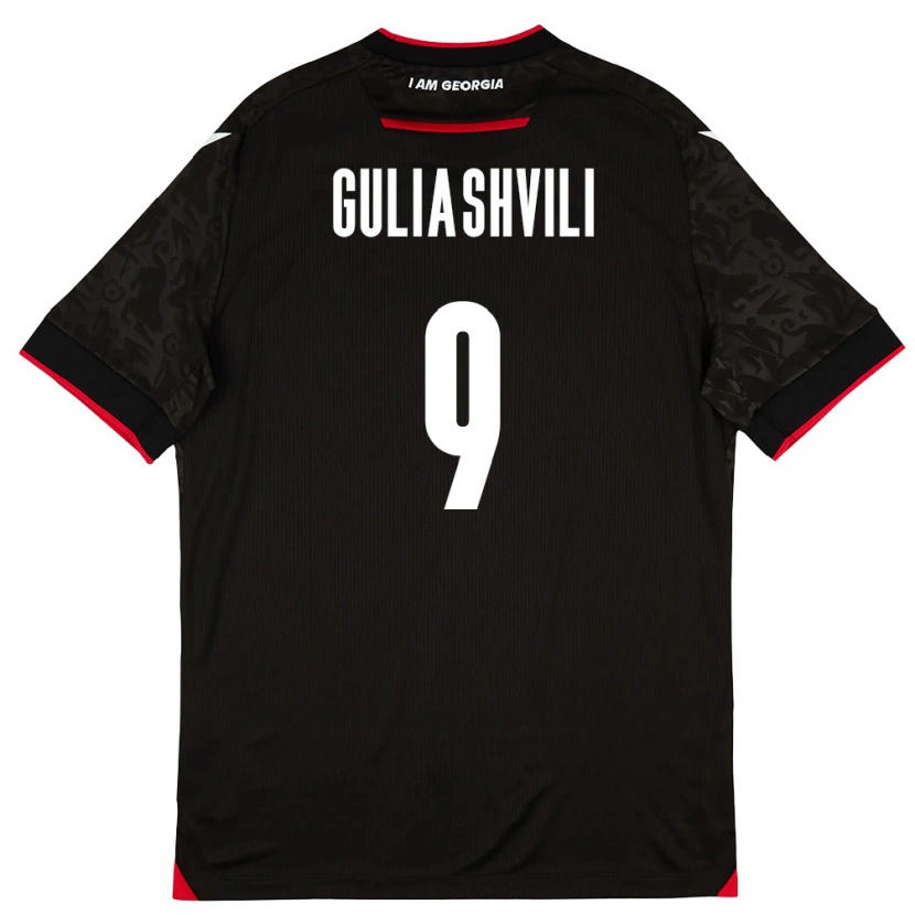 Danxen Dětské Georgia Giorgi Guliashvili #9 Černá Bílá Červená Daleko Hráčské Dresy 26-28 Dres