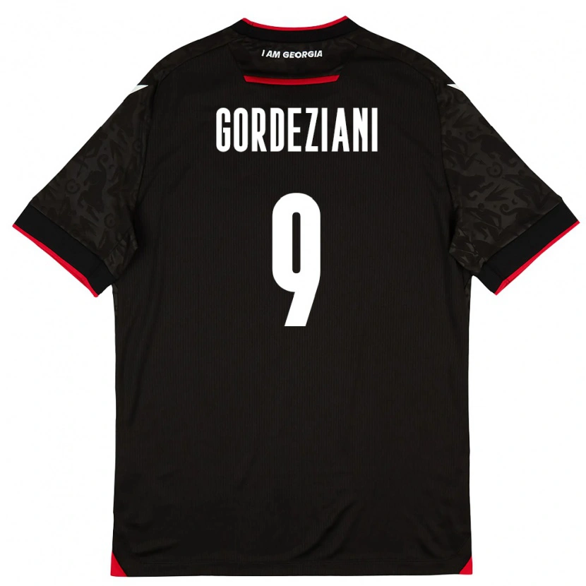 Danxen Dětské Georgia Vasilios Gordeziani #9 Černá Bílá Červená Daleko Hráčské Dresy 26-28 Dres