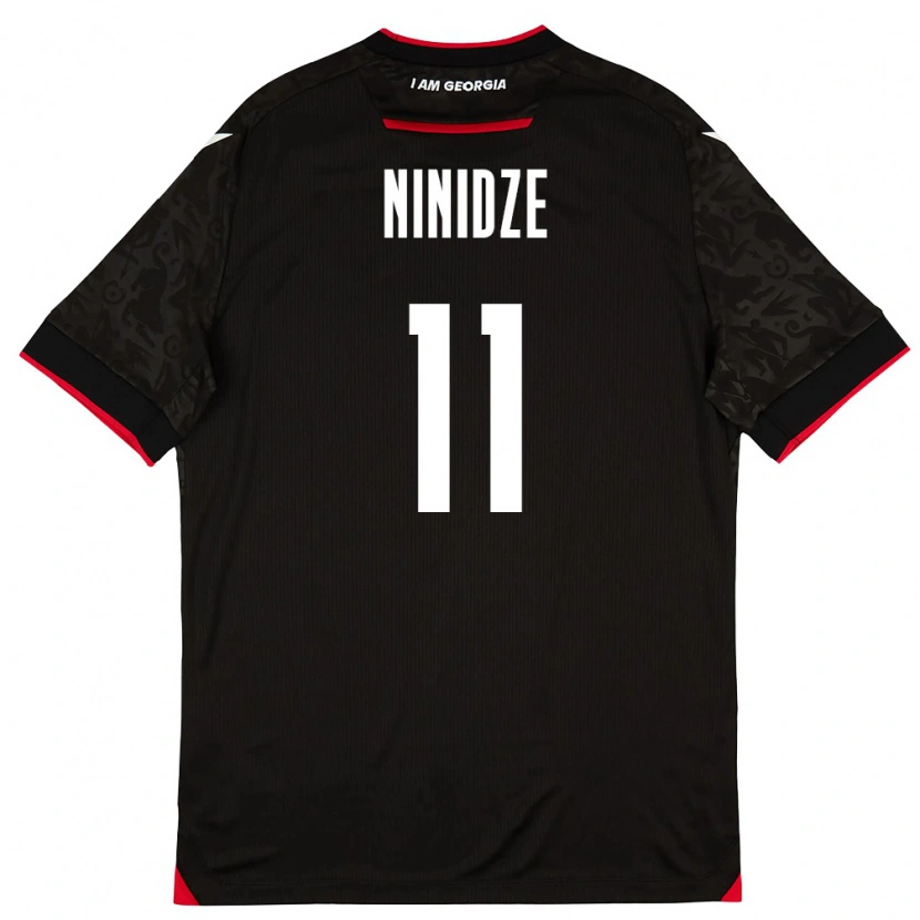 Danxen Dětské Georgia Nikoloz Ninidze #11 Černá Bílá Červená Daleko Hráčské Dresy 26-28 Dres