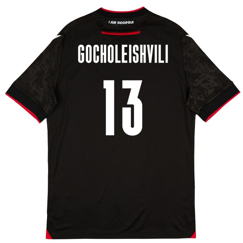 Danxen Dětské Georgia Giorgi Gocholeishvili #13 Černá Bílá Červená Daleko Hráčské Dresy 26-28 Dres