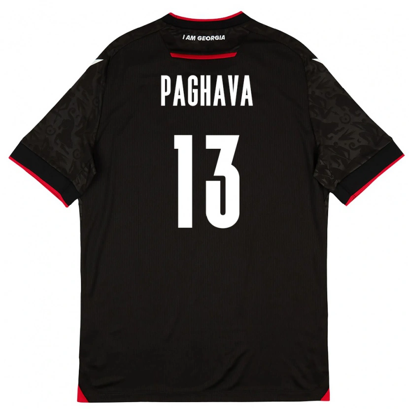 Danxen Dětské Georgia Davit Paghava #13 Černá Bílá Červená Daleko Hráčské Dresy 26-28 Dres