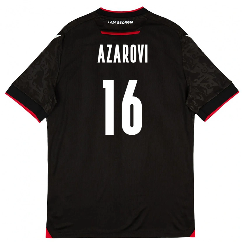 Danxen Dětské Georgia Irakli Azarovi #16 Černá Bílá Červená Daleko Hráčské Dresy 26-28 Dres