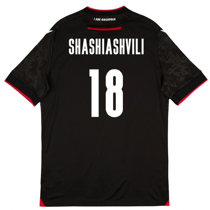 Danxen Dětské Georgia Luka Shashiashvili #18 Černá Bílá Červená Daleko Hráčské Dresy 26-28 Dres