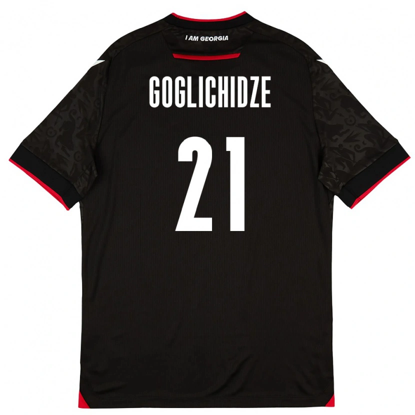 Danxen Dětské Georgia Saba Goglichidze #21 Černá Bílá Červená Daleko Hráčské Dresy 26-28 Dres