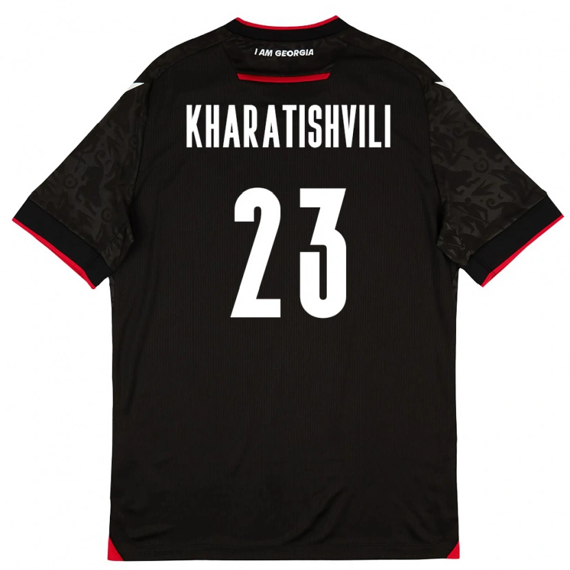 Danxen Dětské Georgia Luka Kharatishvili #23 Černá Bílá Červená Daleko Hráčské Dresy 26-28 Dres