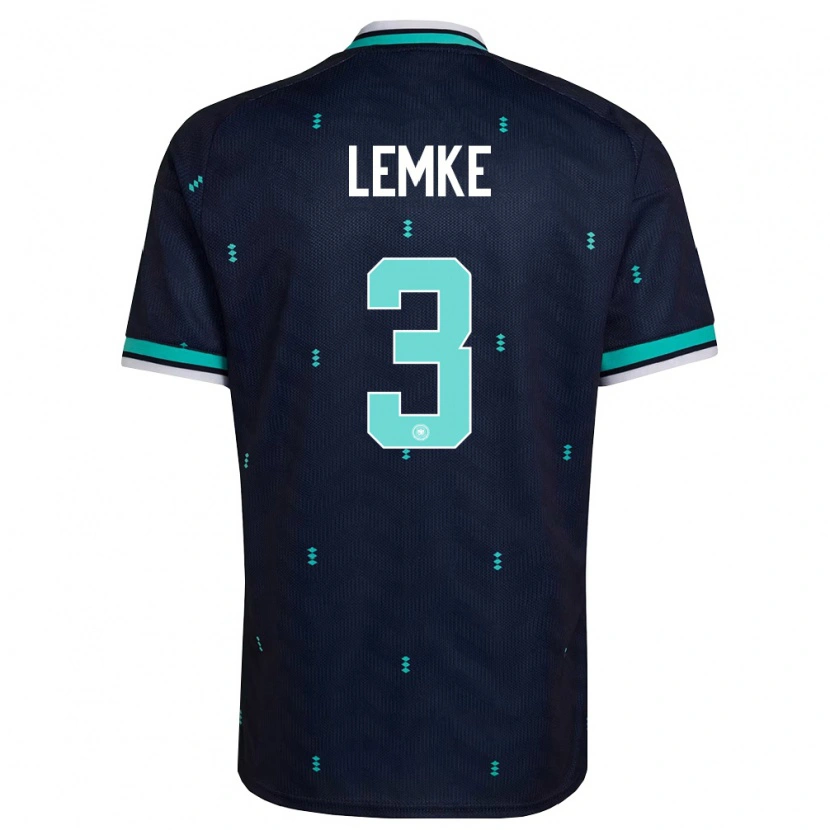Danxen Dětské Německo Louis Lemke #3 Námořnická Nebeská Modrá Bílá Daleko Hráčské Dresy 26-28 Dres