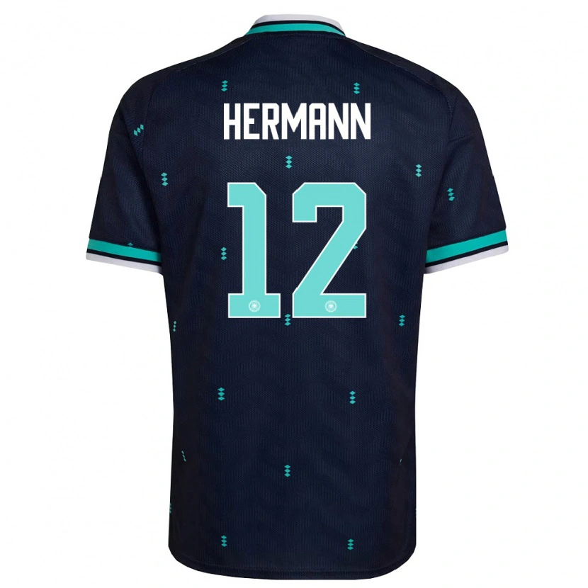 Danxen Dětské Německo Hannes Hermann #12 Námořnická Nebeská Modrá Bílá Daleko Hráčské Dresy 26-28 Dres
