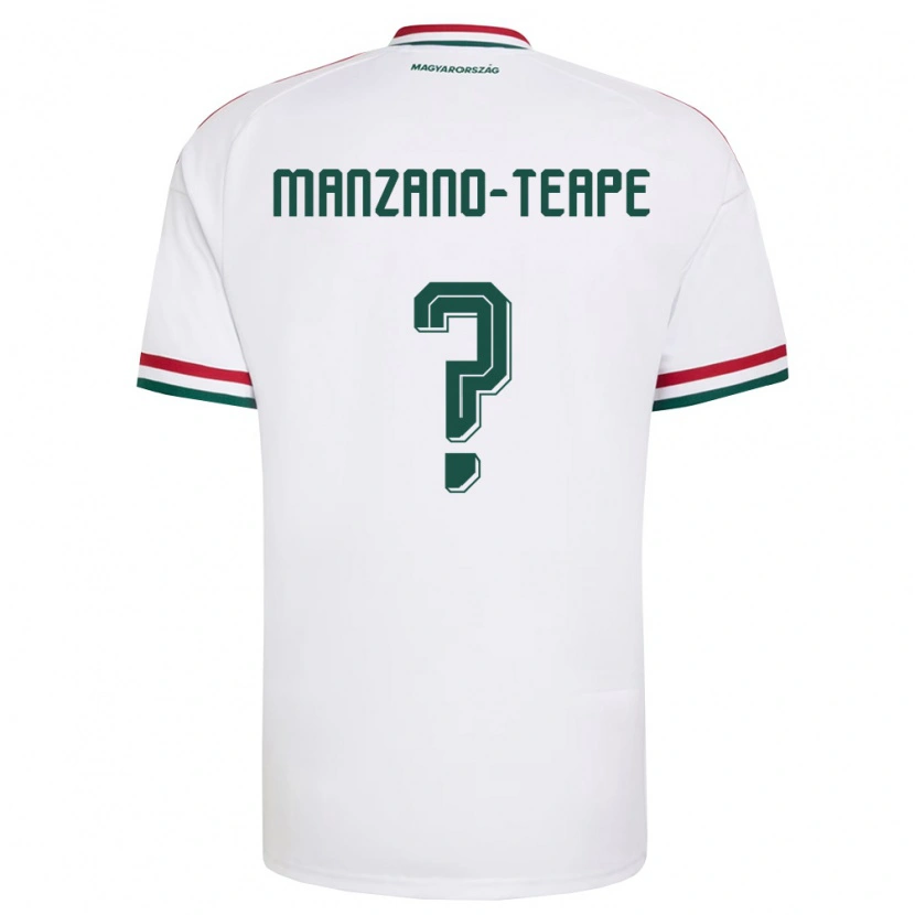 Danxen Dětské Maďarsko Dániel Manzano-Teape #0 Bílá Červená Zelená Daleko Hráčské Dresy 26-28 Dres