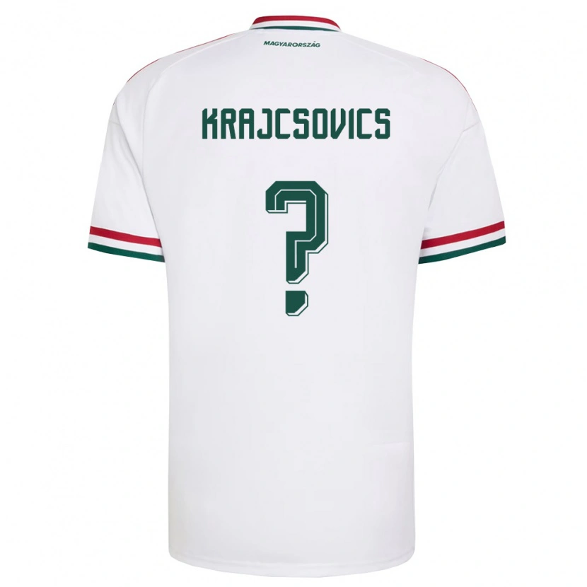 Danxen Dětské Maďarsko Ábel Krajcsovics #0 Bílá Červená Zelená Daleko Hráčské Dresy 26-28 Dres