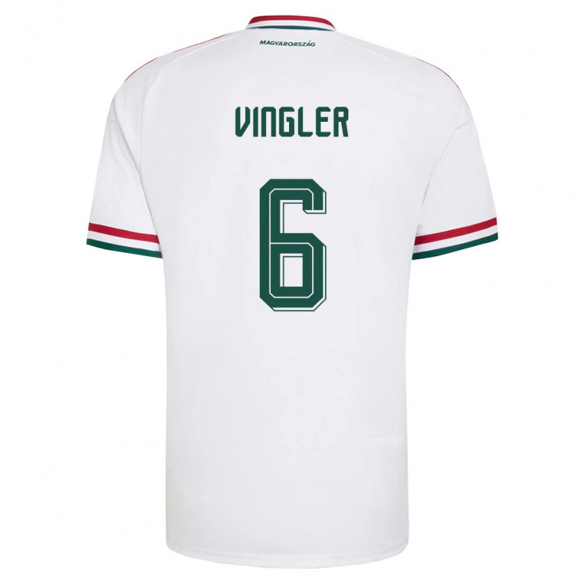 Danxen Dětské Maďarsko László Vingler #6 Bílá Červená Zelená Daleko Hráčské Dresy 26-28 Dres
