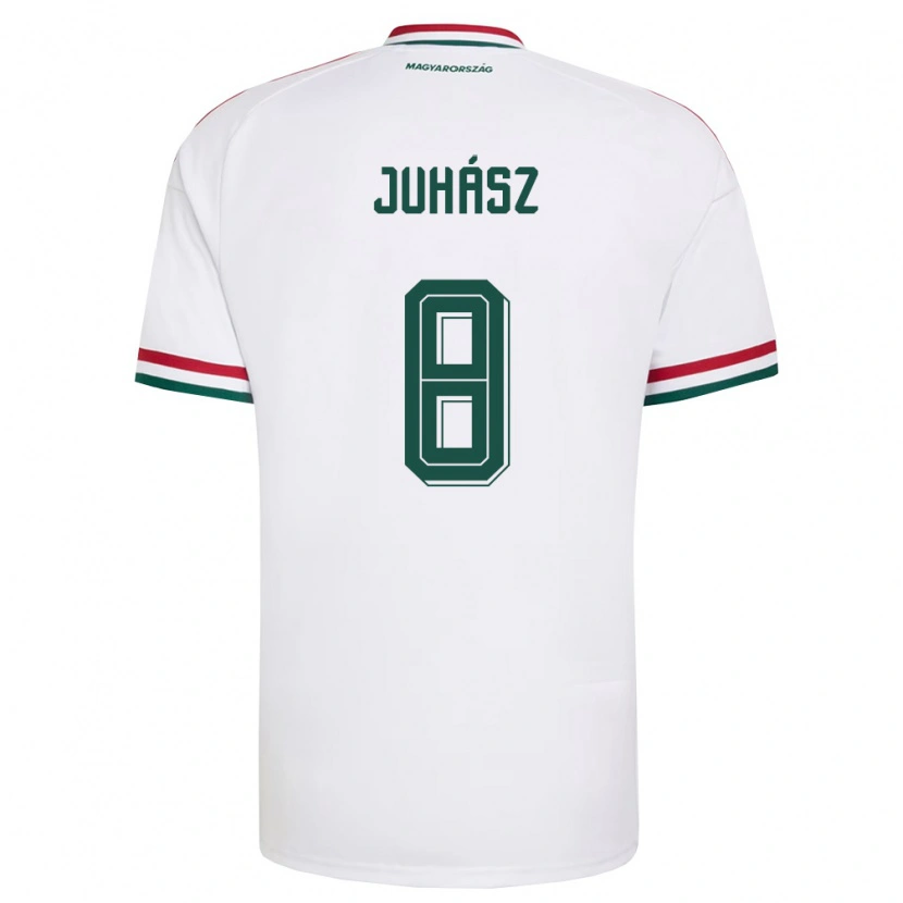 Danxen Dětské Maďarsko Martin Juhász #8 Bílá Červená Zelená Daleko Hráčské Dresy 26-28 Dres