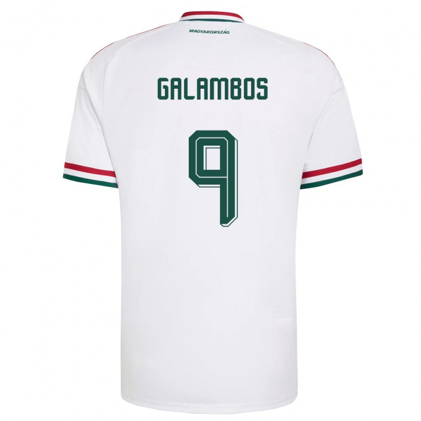 Danxen Dětské Maďarsko János Galambos #9 Bílá Červená Zelená Daleko Hráčské Dresy 26-28 Dres