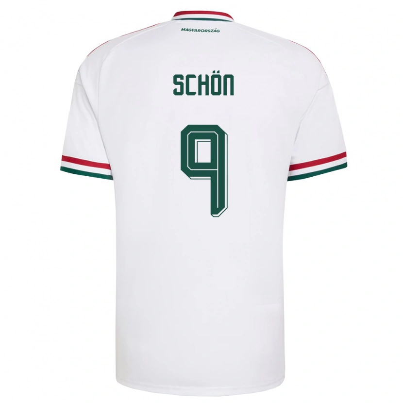 Danxen Dětské Maďarsko Szabolcs Schön #9 Bílá Červená Zelená Daleko Hráčské Dresy 26-28 Dres