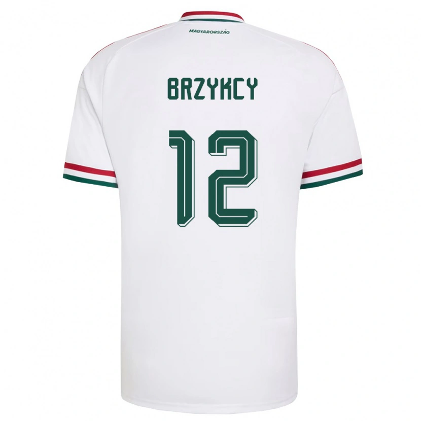 Danxen Dětské Maďarsko Lauren Brzykcy #12 Bílá Červená Zelená Daleko Hráčské Dresy 26-28 Dres