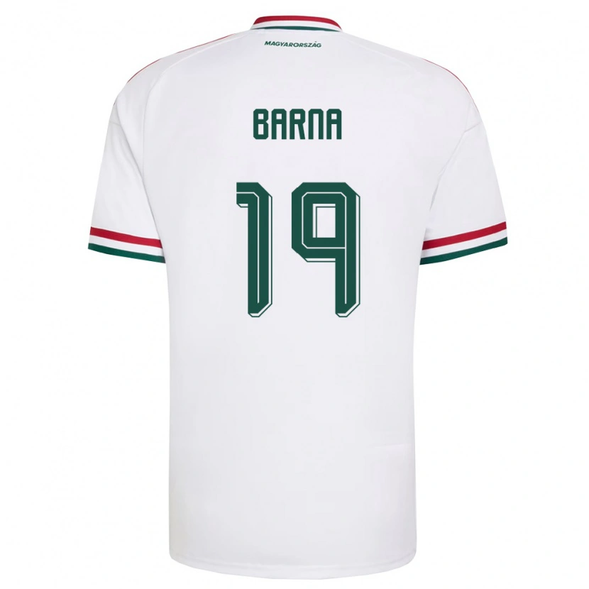 Danxen Dětské Maďarsko Daniel Barna #19 Bílá Červená Zelená Daleko Hráčské Dresy 26-28 Dres