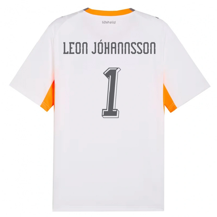 Danxen Dětské Island Marten Leon Jóhannsson #1 Bílá Oranžová Šedá Daleko Hráčské Dresy 26-28 Dres