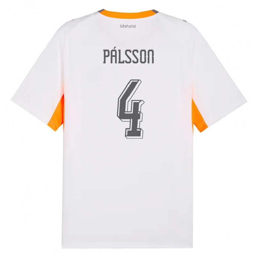 Danxen Dětské Island Victor Pálsson #4 Bílá Oranžová Šedá Daleko Hráčské Dresy 26-28 Dres
