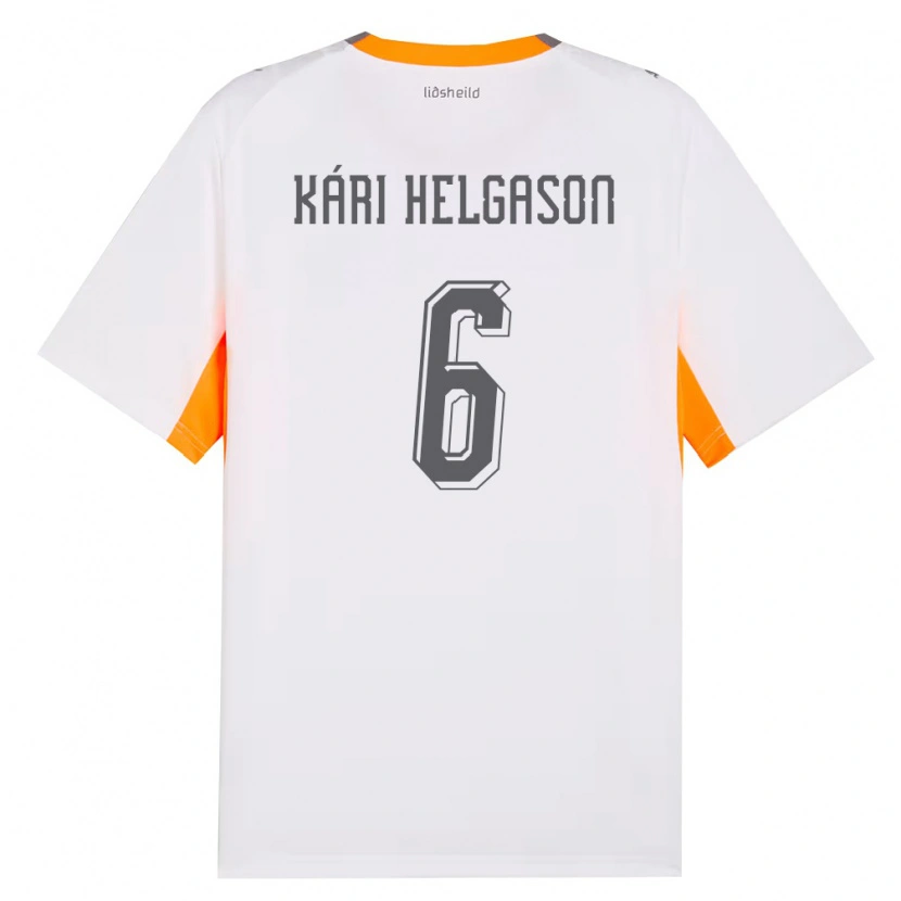 Danxen Dětské Island Baldur Kári Helgason #6 Bílá Oranžová Šedá Daleko Hráčské Dresy 26-28 Dres