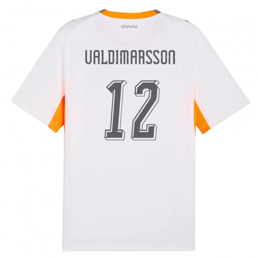 Danxen Dětské Island Hákon Valdimarsson #12 Bílá Oranžová Šedá Daleko Hráčské Dresy 26-28 Dres