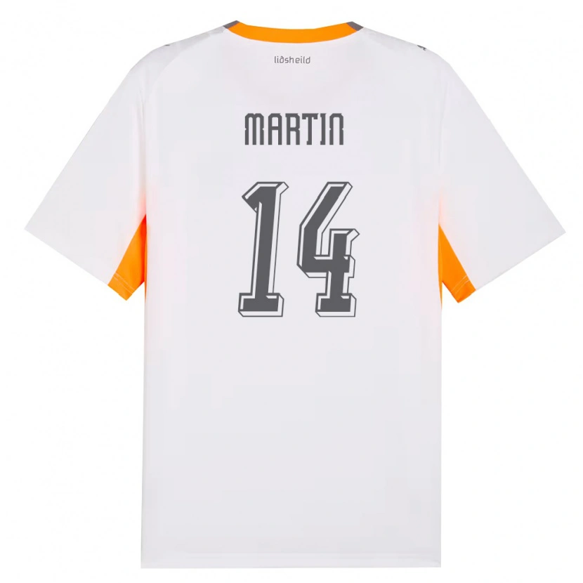 Danxen Dětské Island Markús A. D. Martin #14 Bílá Oranžová Šedá Daleko Hráčské Dresy 26-28 Dres