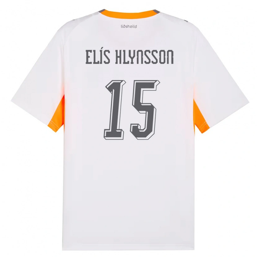 Danxen Dětské Island Róbert Elís Hlynsson #15 Bílá Oranžová Šedá Daleko Hráčské Dresy 26-28 Dres