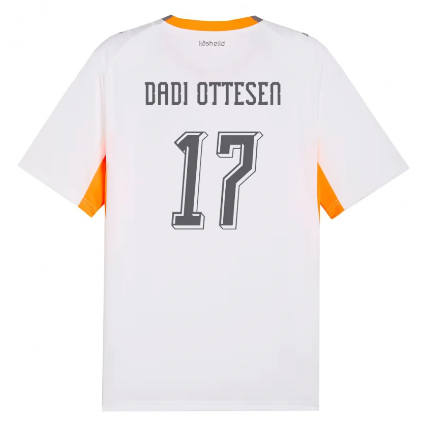 Danxen Dětské Island Magnus Dadi Ottesen #17 Bílá Oranžová Šedá Daleko Hráčské Dresy 26-28 Dres