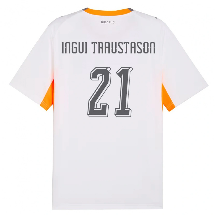 Danxen Dětské Island Arnór Ingvi Traustason #21 Bílá Oranžová Šedá Daleko Hráčské Dresy 26-28 Dres