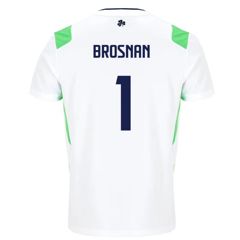Danxen Dětské Irsko Courtney Brosnan #1 Bílá Světle Zelená Daleko Hráčské Dresy 26-28 Dres