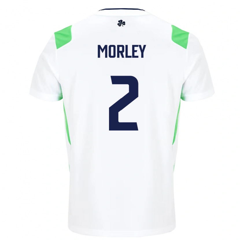 Danxen Dětské Irsko Thomas Morley #2 Bílá Světle Zelená Daleko Hráčské Dresy 26-28 Dres