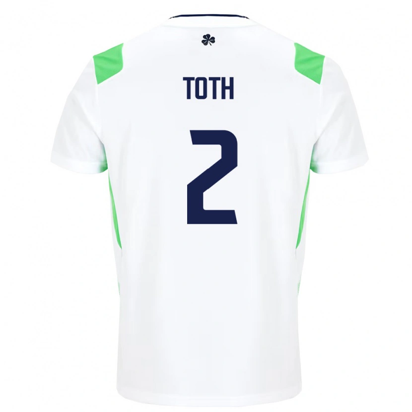 Danxen Dětské Irsko Patrick Toth #2 Bílá Světle Zelená Daleko Hráčské Dresy 26-28 Dres
