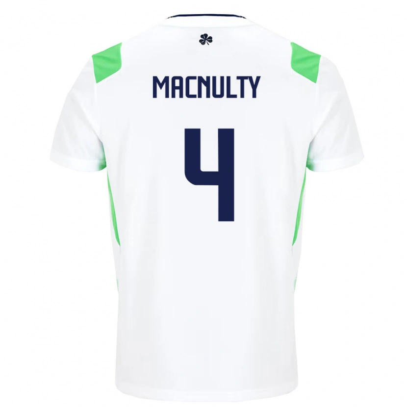 Danxen Dětské Irsko Anselmo García Macnulty #4 Bílá Světle Zelená Daleko Hráčské Dresy 26-28 Dres