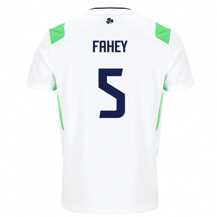 Danxen Dětské Irsko Niamh Fahey #5 Bílá Světle Zelená Daleko Hráčské Dresy 26-28 Dres